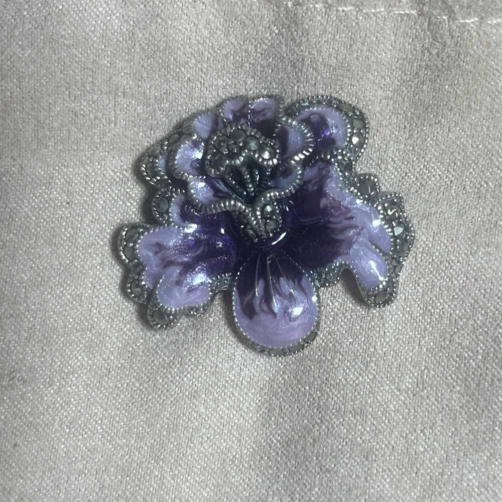 Vintage Purple Orchid Brooch